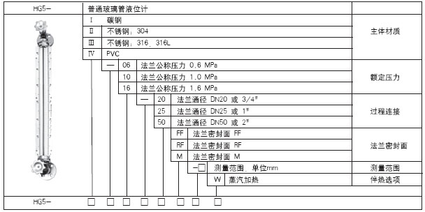 HG5普通玻璃管液位计